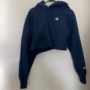 CHAMPION, cropped, Navy blue sweater